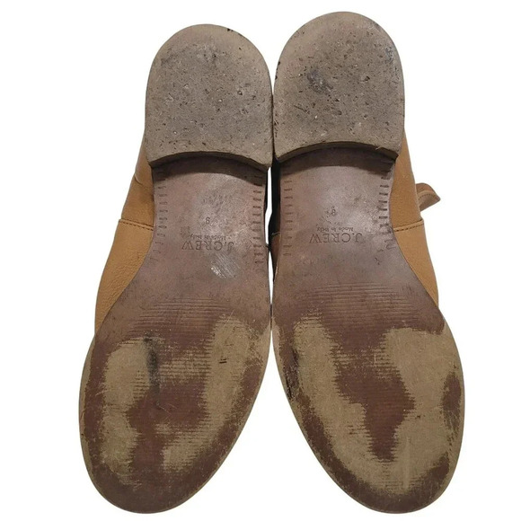 J. Crew Womens Brown Leather Ankle Boots 9 Rear Zipper Buckle Detail 9CT - Picture 7 of 10